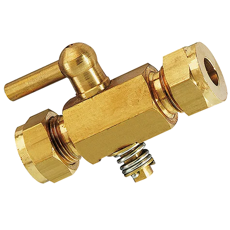 5/16OD EQUAL BRASS PLUG COCK