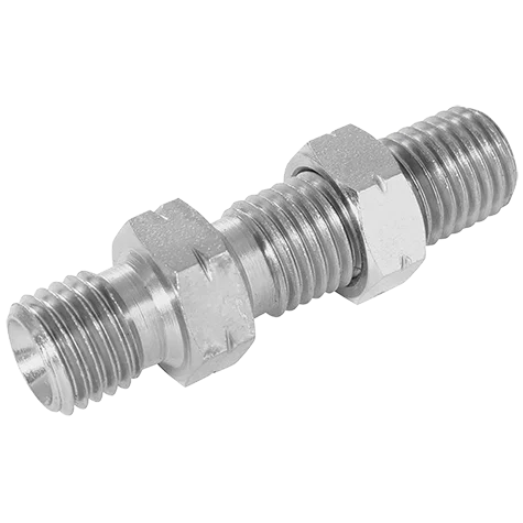 6116-METRIC MALE BULKHEAD & LOCKNUT STEEL 60 CONE
