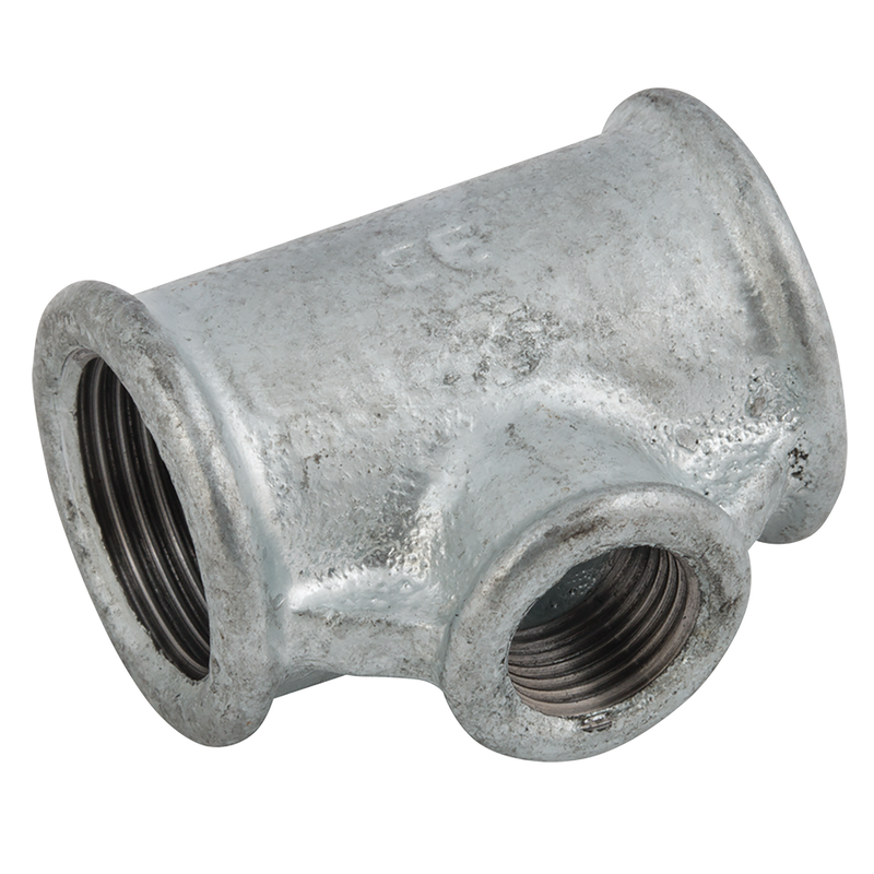 1.1/2X1.1/4X1.1/2BSP UNEQUAL TEE GALV