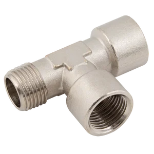 BSP/T BRASS TEE PLATED M/F/F