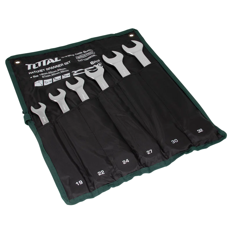 RATCHET SPANNER SET  1 SIIZE 19-32MM