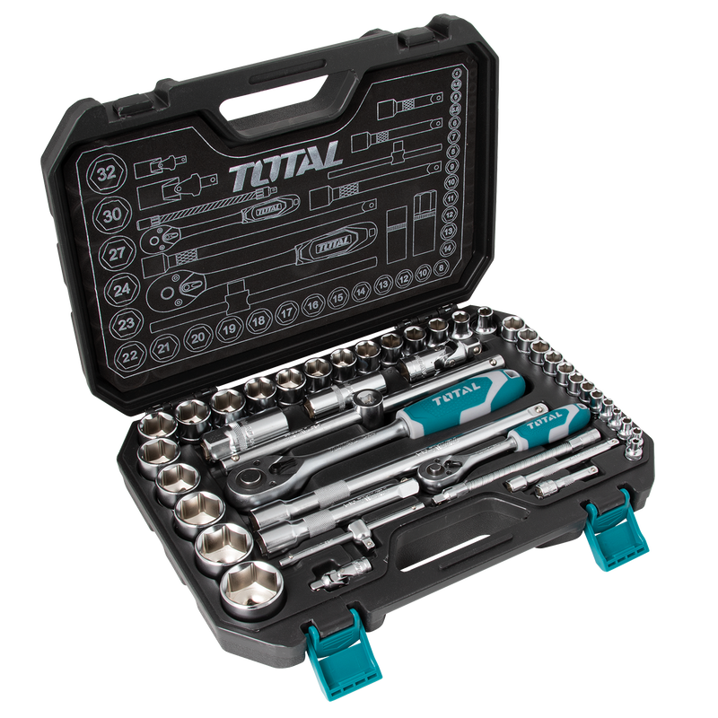 1/4 & 1/2 DRIVE SOCKET SET  44 PIECES