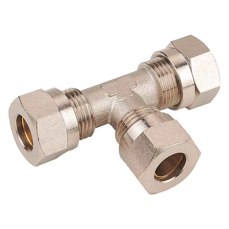 EQUAL TEE CONNECTOR PLATED