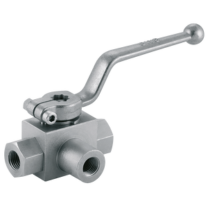 BSP 3-WAY L-PORT HYD BALL VALVE