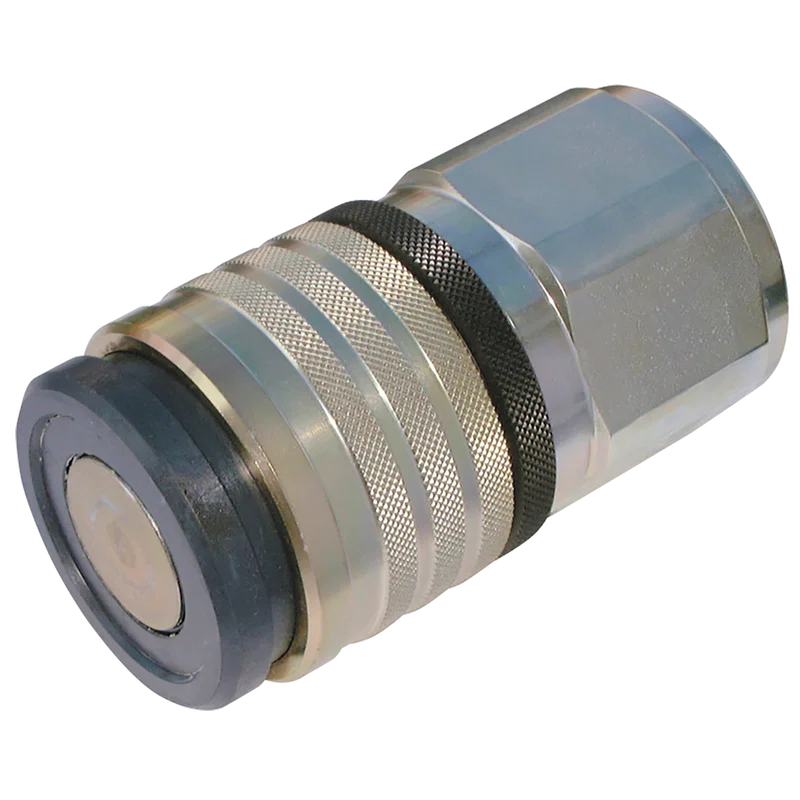 1/2  BSPP FEM  STEEL COUPLER VALVED