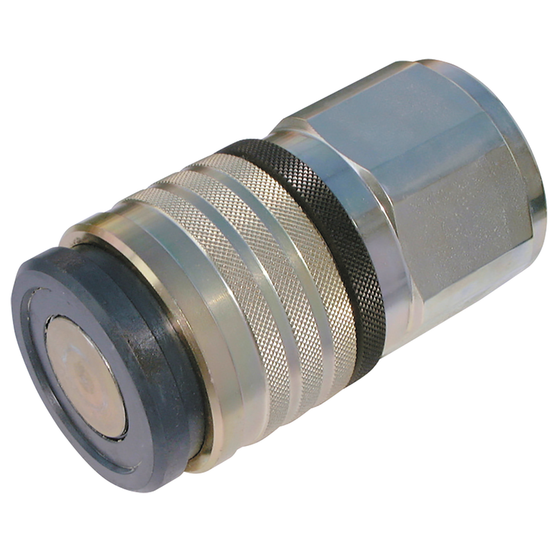 1/2  BSPP FEM  STEEL COUPLER VALVED