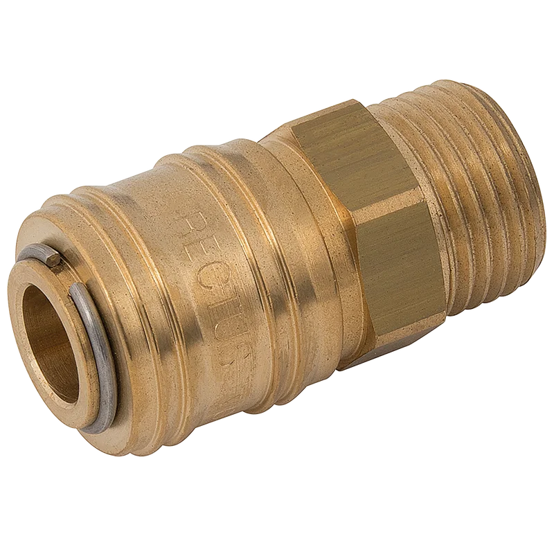 BSPP MALE COUPLING BRASS UNPLATED