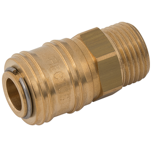 BSPP MALE COUPLING BRASS UNPLATED