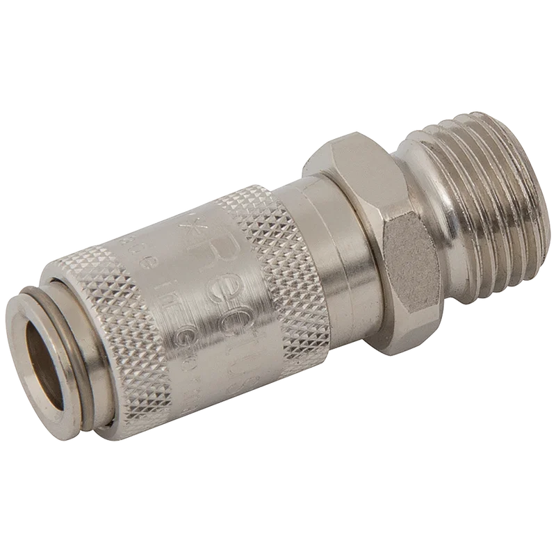 1/8 BSPP MALE COUPLING BRASS NICKEL