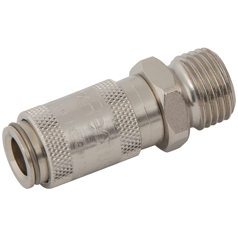 1/8 BSPP MALE COUPLING BRASS NICKEL