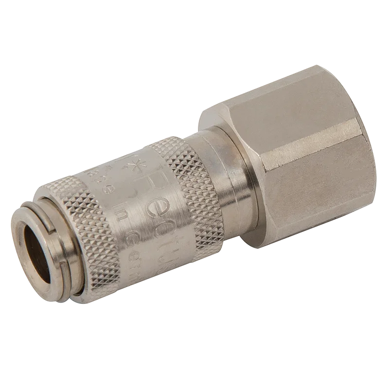 1/8 BSPP FEM  COUPLING BRASS NICKEL