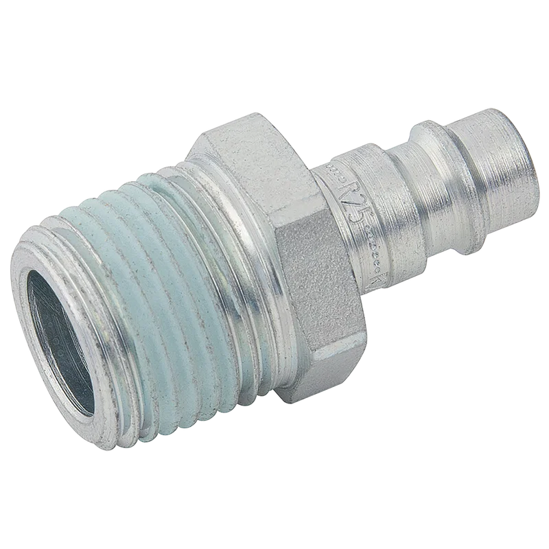 BSPT MALE PLUG  STEEL NICKEL PLATED