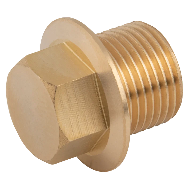BSPP FLANGED BRASS MALE PLUG