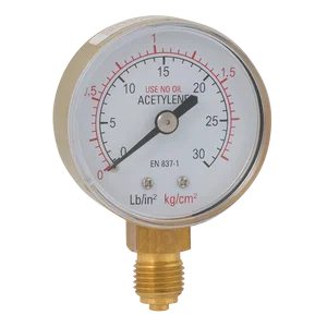 1/4inBSPP 50MM ACETYLENE BTTM CNNCT GAUGE