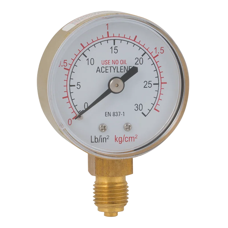 1/4inBSPP 50MM ACETYLENE BTTM CNNCT GAUGE