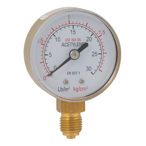 1/4inBSPP 50MM ACETYLENE BTTM CNNCT GAUGE