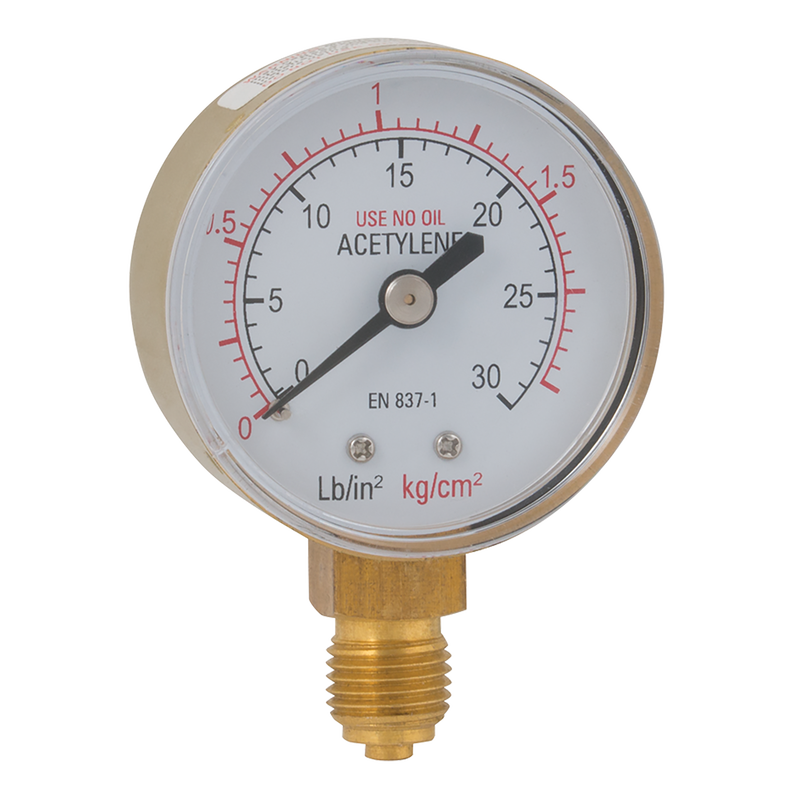 1/4inBSPP 50MM ACETYLENE BTTM CNNCT GAUGE