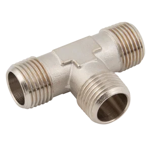 BSPT BRASS TEE PLATED M/M/M