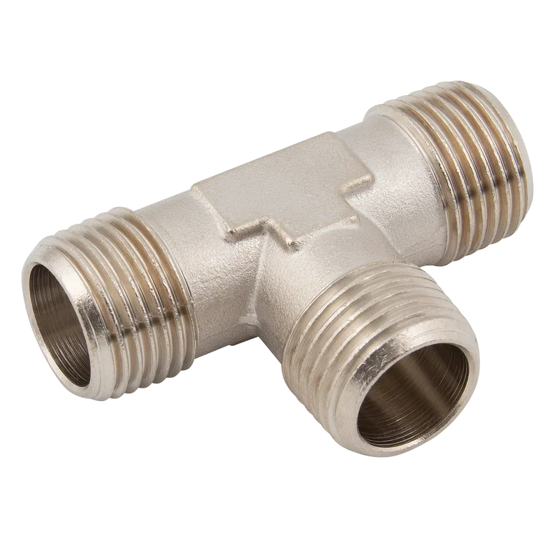 BSPT BRASS TEE PLATED M/M/M