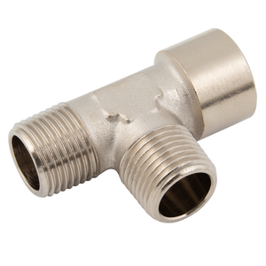 BSP/T BRASS TEE PLATED M/M/F