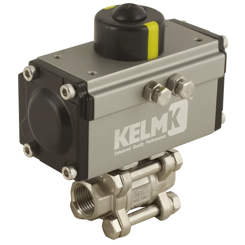 BSPP SS 3 PC DA ALUM ACTU B.VALVE