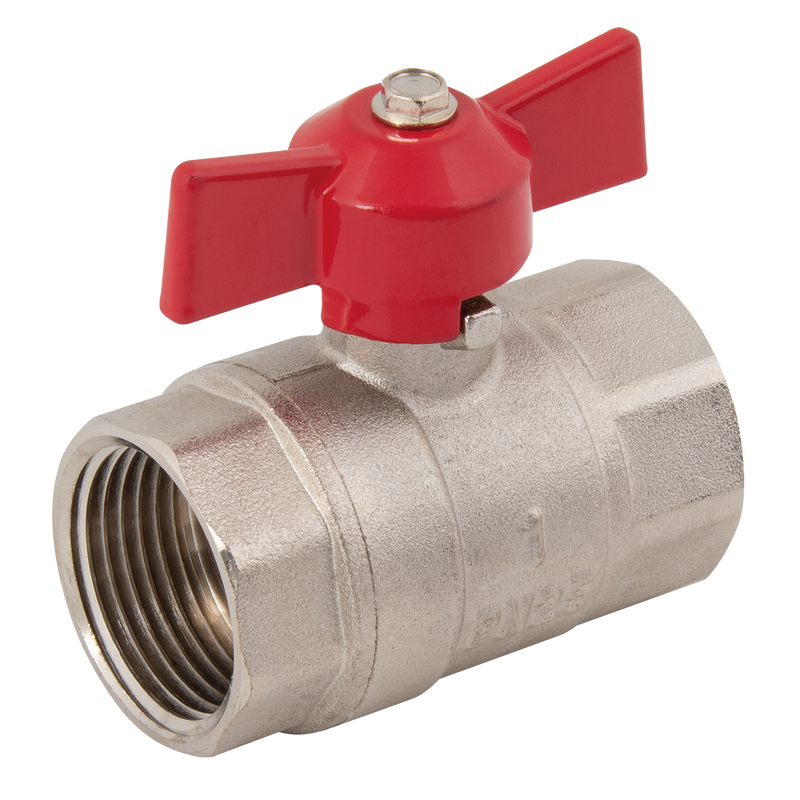 1/2  BSPP BALL VALVE F/F T-HANDLE RED