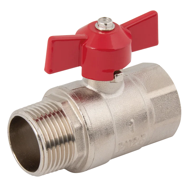 1/4  BSPP BALL VALVE M/F T-HANDLE RED