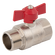 1/4  BSPP BALL VALVE M/F T-HANDLE RED