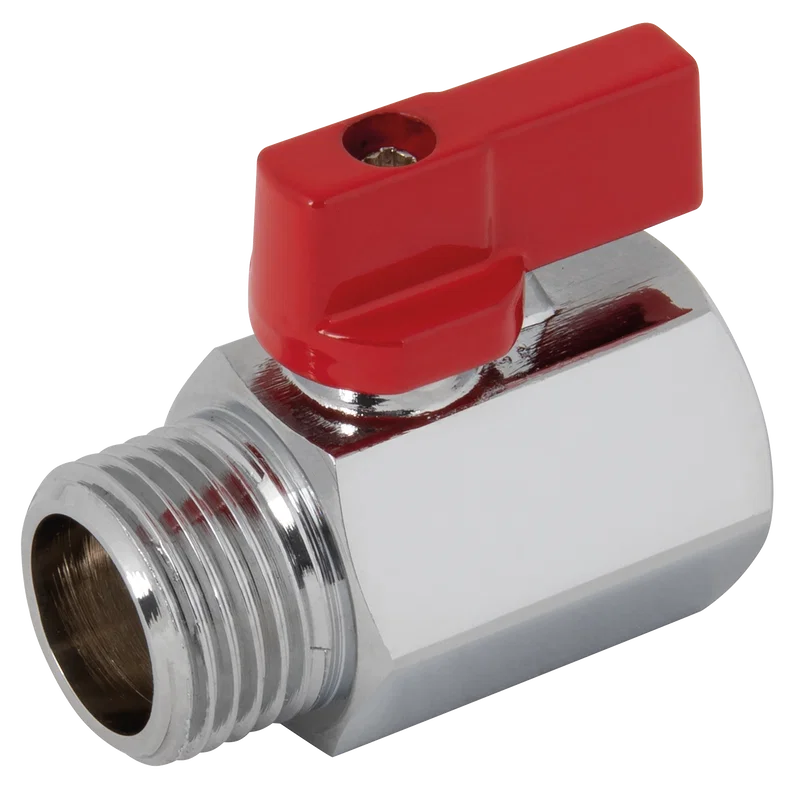 BSP MINI BALLVALVE M/F RED HANDLE