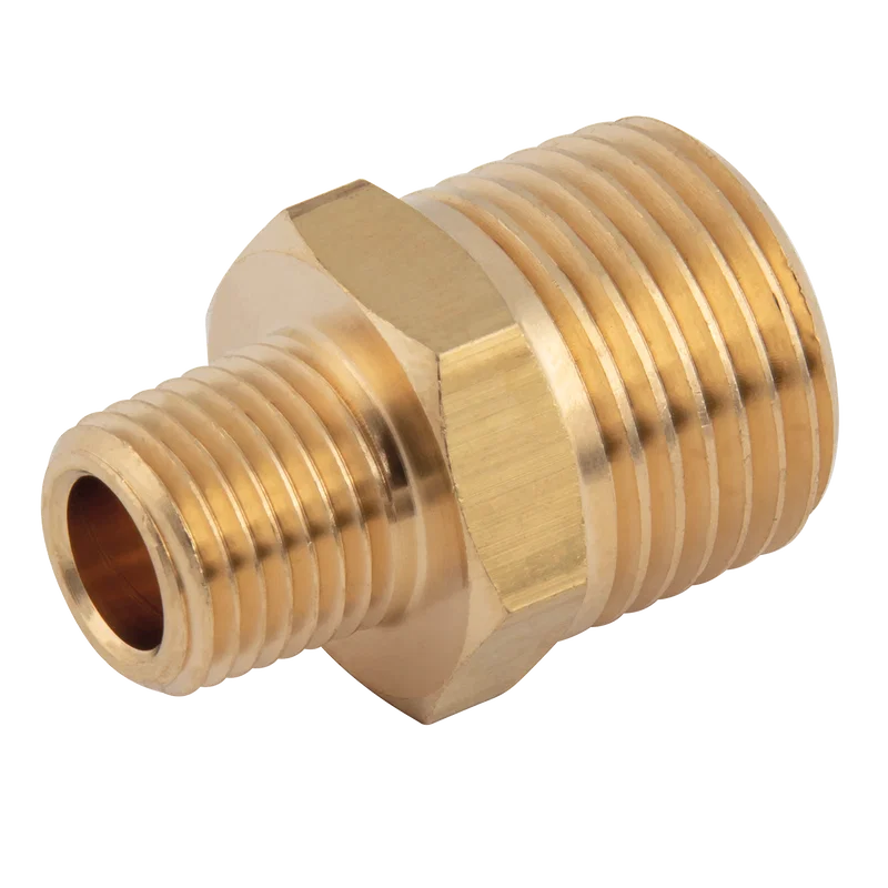 1/8 X 3/8BSPT HEX MALE BRASS NIPPLE