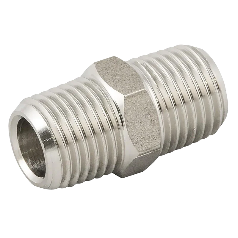 BSPT MALE HEX NIPPLE ST.STEEL 316
