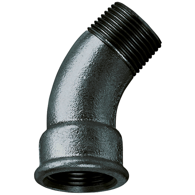 BSP/T MALE/FEM 45 BEND BLACK GF40
