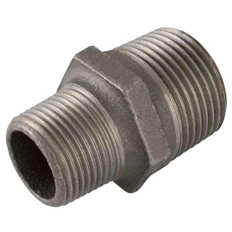 3X2      BSPTM HEX NIPPLE BLACK GF245