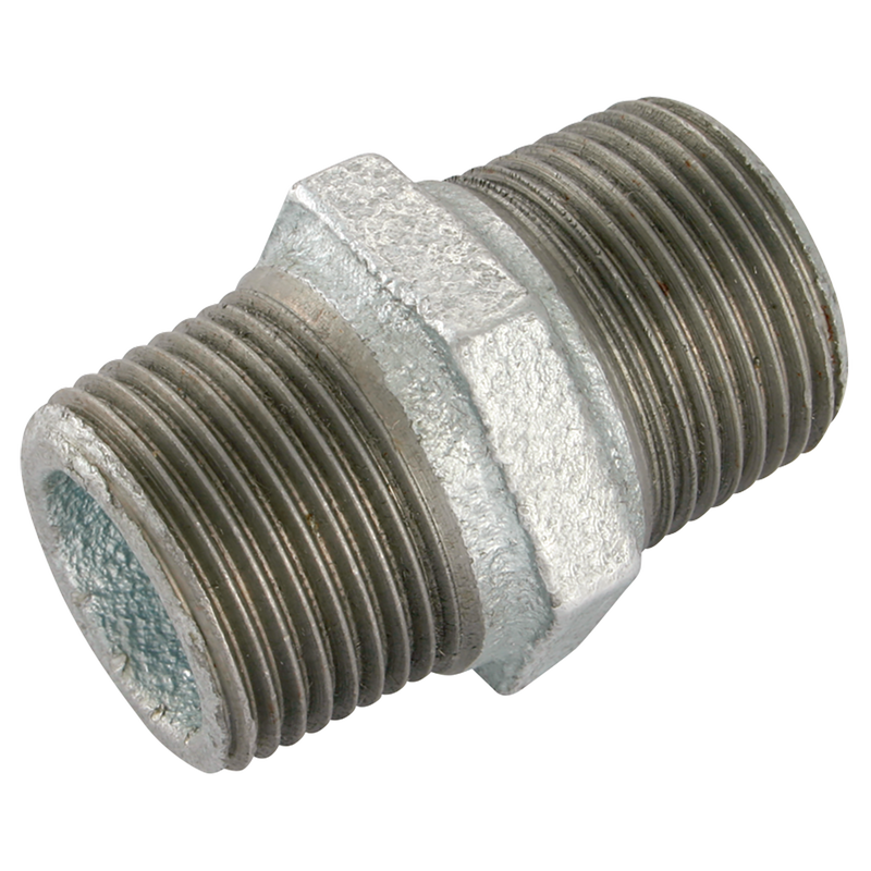 BSPT MALE HEX NIPPLE GALV GF280G