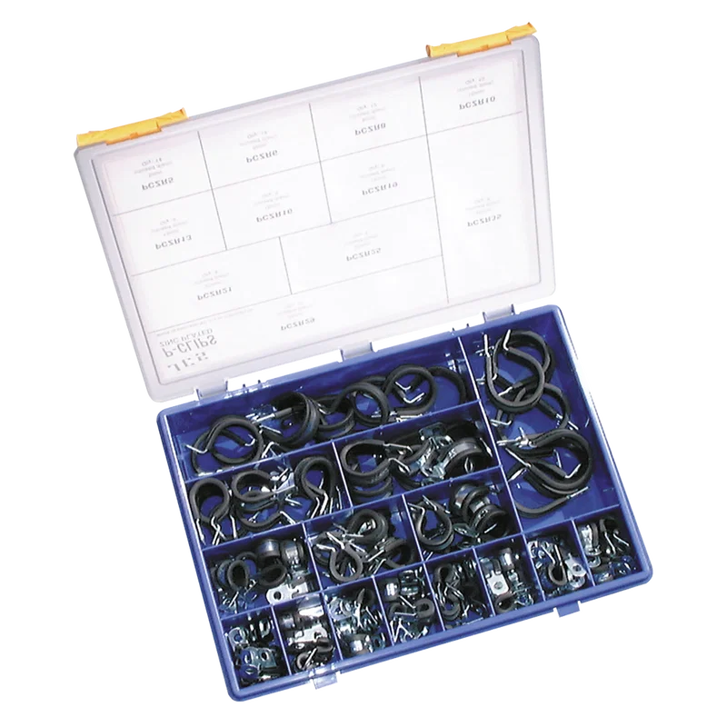 104 ASSORTED MILD STEEL P-CLIPS
