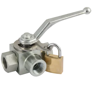 BSP 3WAY T HYD BALL LOCKABLE