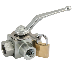 BSP 3WAY L HYD BALL LOCKABLE