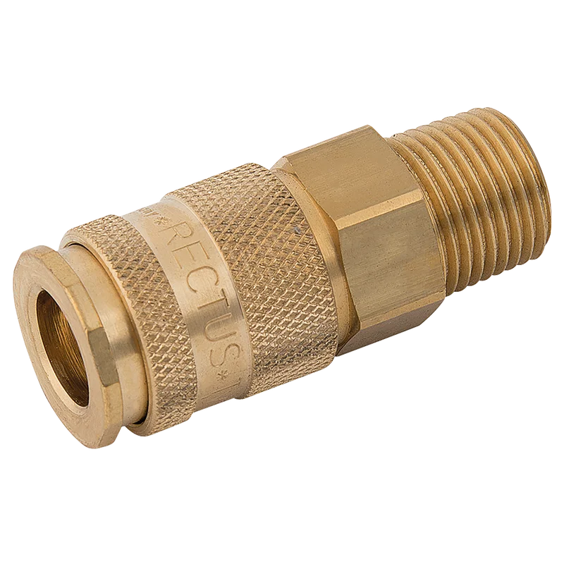 1/2 BSPT MALE COUPLING D.S. BRASS