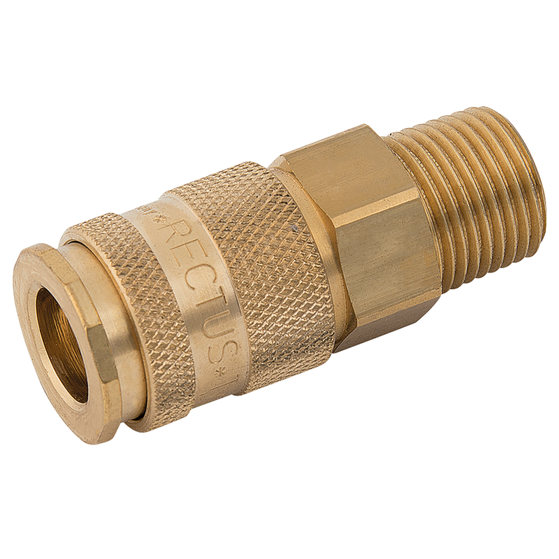 1/2 BSPT MALE COUPLING D.S. BRASS