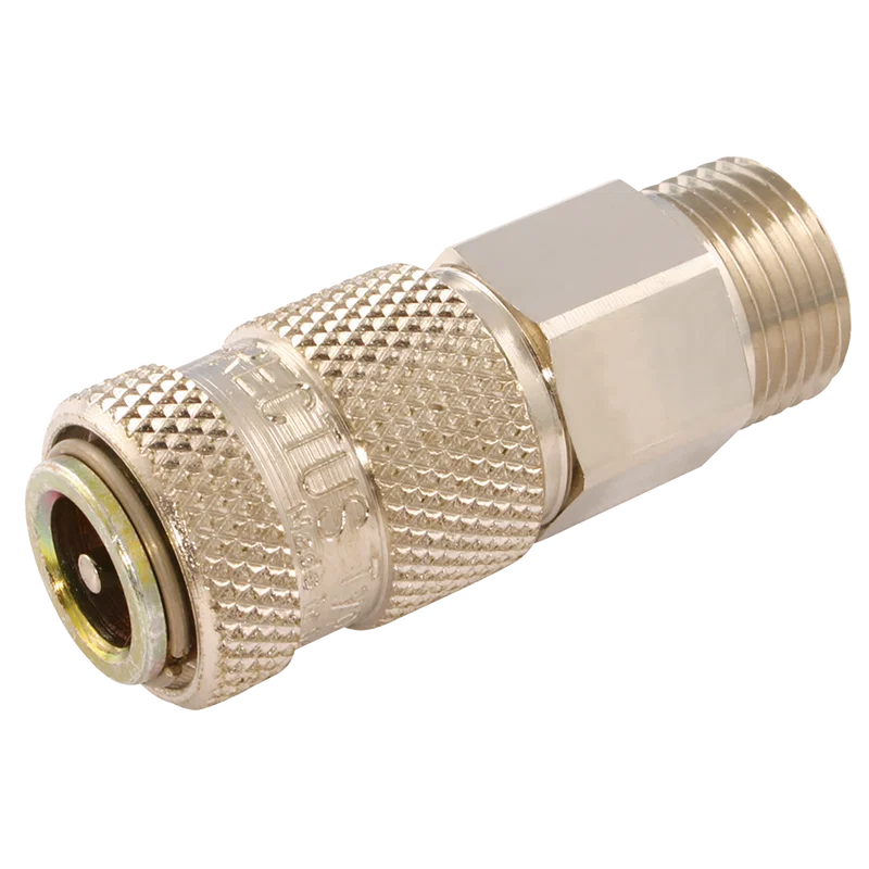 1/2 BSPP MALE COUPLING BRASS NICKEL