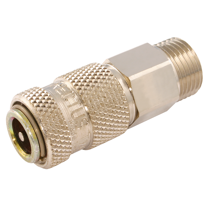 1/2 BSPP MALE COUPLING BRASS NICKEL