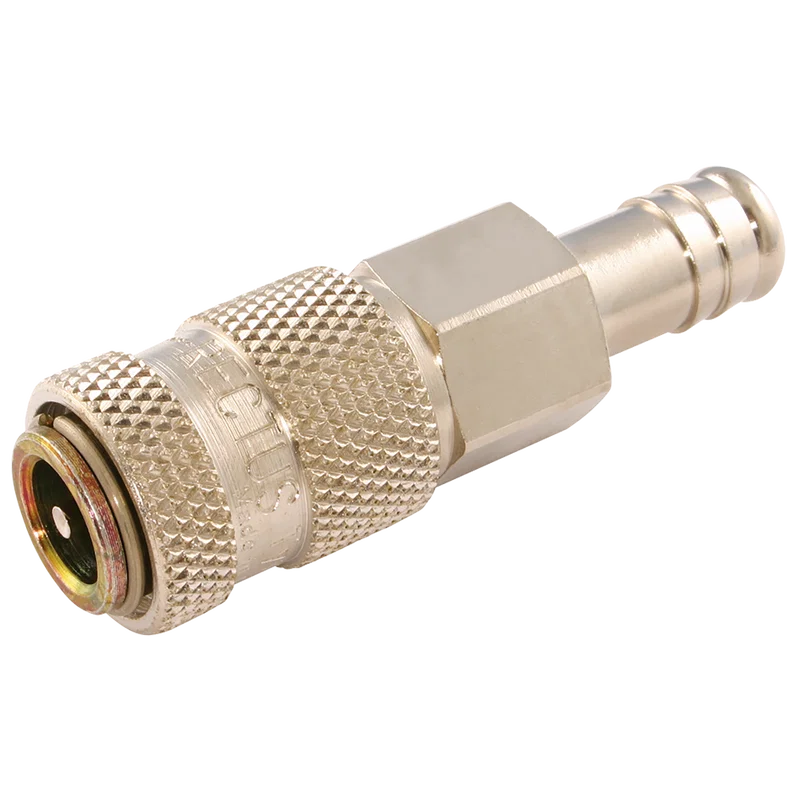 11MM HOSETAIL  COUPLING BRASS NICKEL