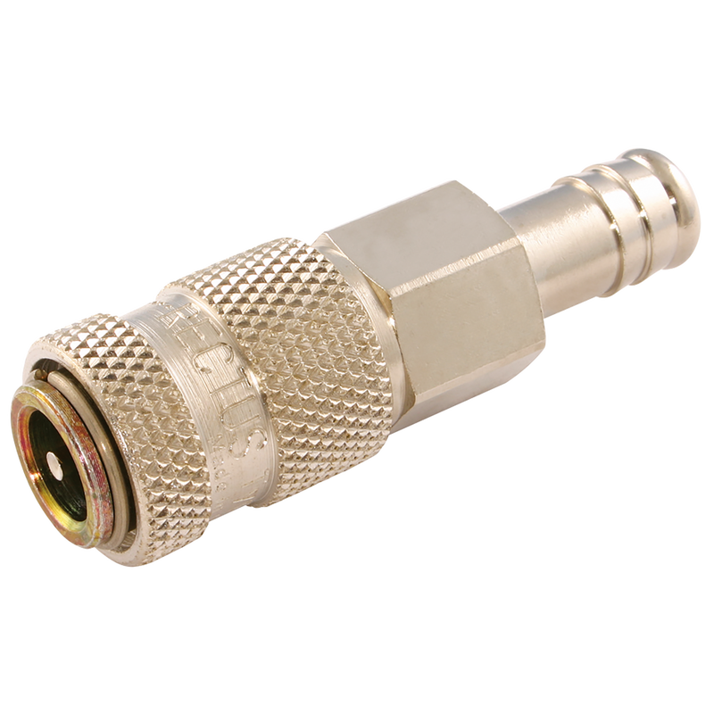 11MM HOSETAIL  COUPLING BRASS NICKEL