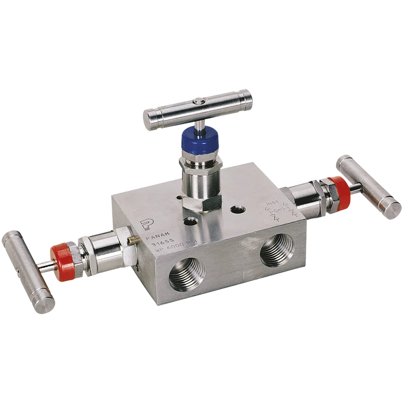 3 VALVE MANIFOLD  PIPE TO PIPE  1/2 NPT