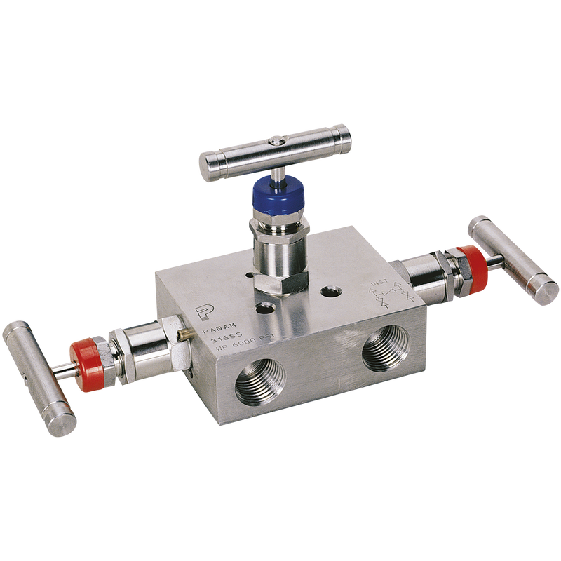 3 VALVE MANIFOLD  PIPE TO PIPE  1/2 NPT