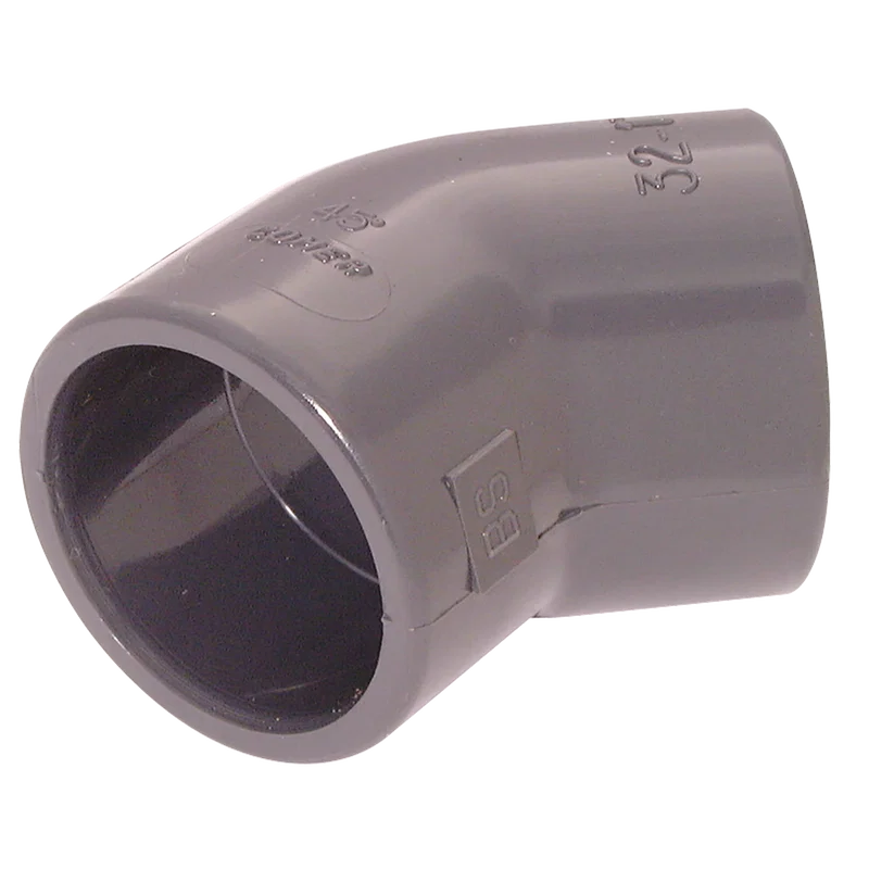ID SOLVENT ELBOW 45DEG UPVC DGREY