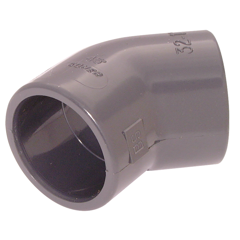 ID SOLVENT ELBOW 45DEG ABS  LGREY
