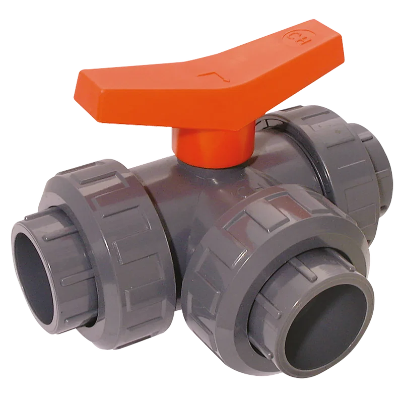 ID UPVC BALL VALVE T-PORT 3-WAY