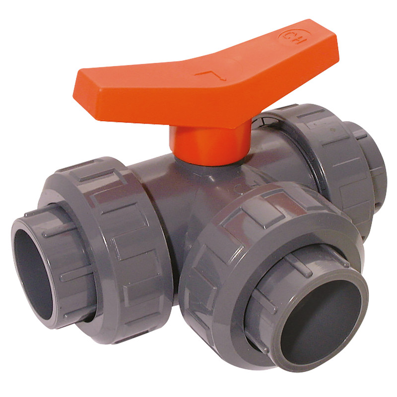 ID UPVC BALL VALVE T-PORT 3-WAY