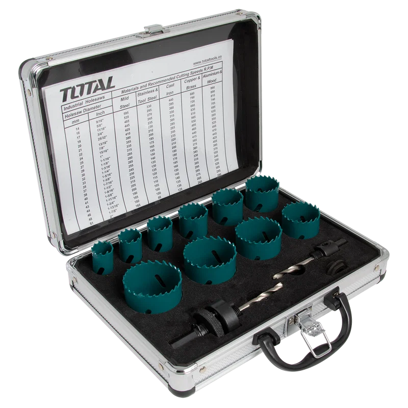BI-METAL HOLE SAW SET  12 PIECES